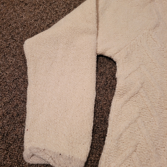 Irelands Eye White Cable Knit Turtle Neck Sweater - Picture 2 of 11